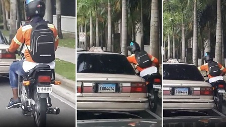 Apresan hombre que fue captado en video despojando a ciudadano de su celular desde motocicleta